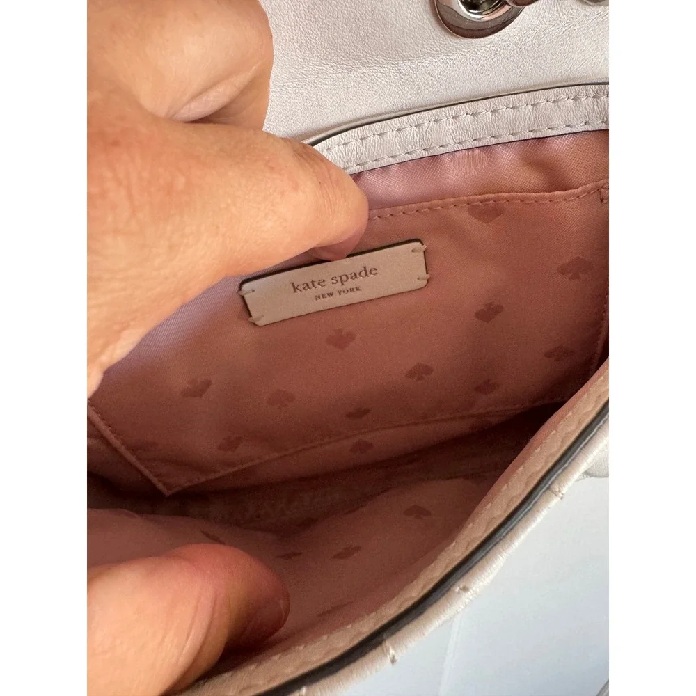 Kate Spade off white leather chain link crossbody bag